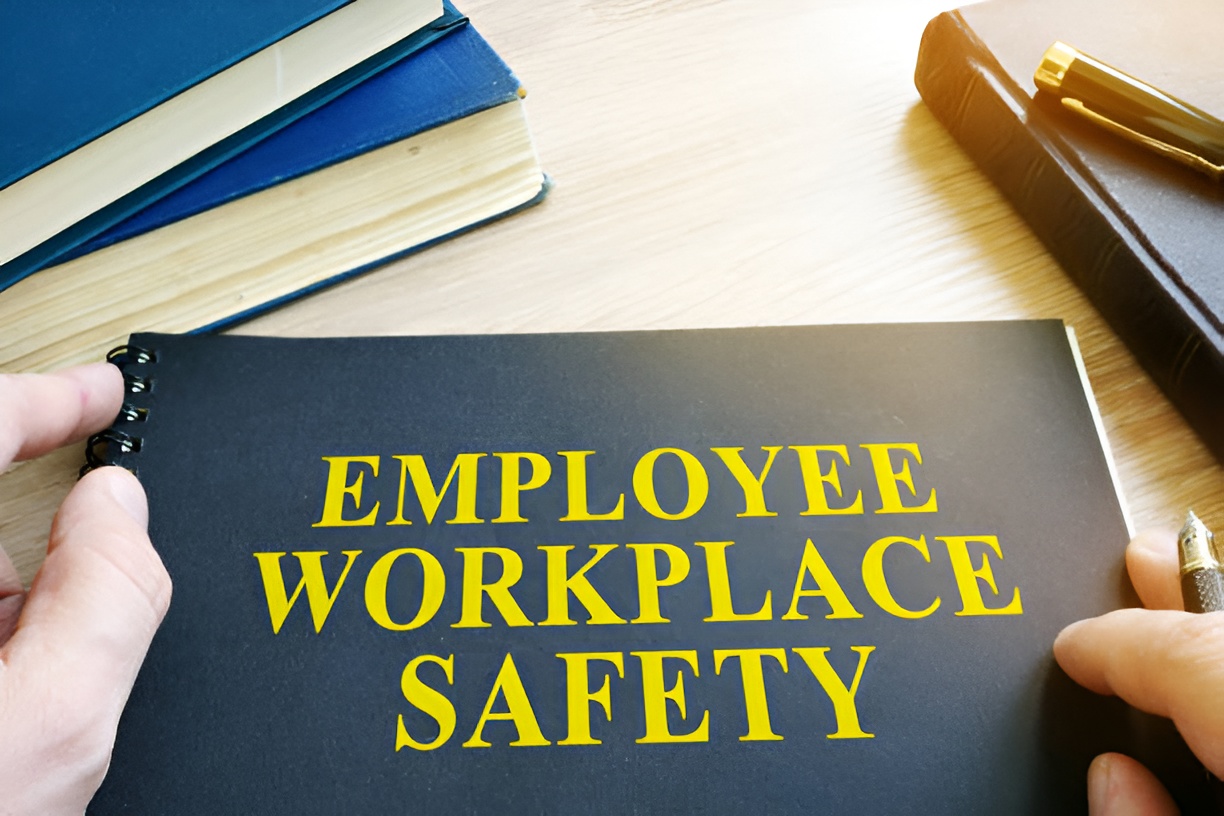 book labeled 'employee workplace safety'